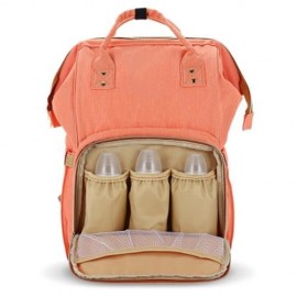 ALL IN ONE PRACTICAL BABY DIAPER BAG WITH SEPARATE POCKET (ORANGEPINK)
