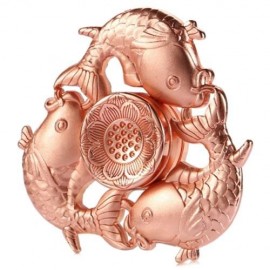CARP LOTUS PATTERN ZINC ALLOY FIDGET TRI-SPINNER FUNNY STRESS RELIEVER ADULT FIDGETING TOY
