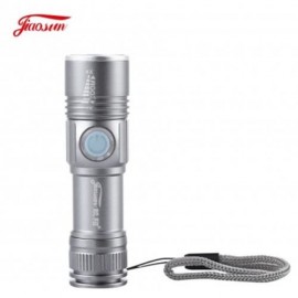 JIAOSUN USB RECHARGEABLE Q5 3 MODES ZOOMING MINI FLASHLIGHT (SILVER)