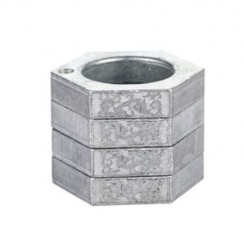 STYLISH DEFENSIVE HEXAGON ROUND RING WITH FOUR LAYER DESIGN FOR MAN (SILVER)