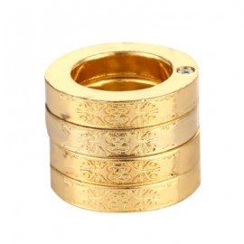 Stylish Defensive Hexagon Round Ring with Four Layer Design for Man (GOLDEN)