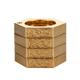 STYLISH DEFENSIVE HEXAGON ROUND RING WITH FOUR LAYER DESIGN FOR MAN (GOLDEN)