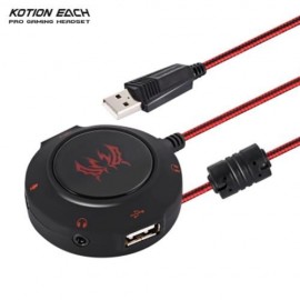 KOTION EACH S2 PLUG AND PLAY EXTERNAL USB SOUND CARD (RED)