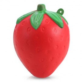 PU SLOW RISING SIMULATE STRAWBERRY PENDANT SQUEEZE TOY (RED)