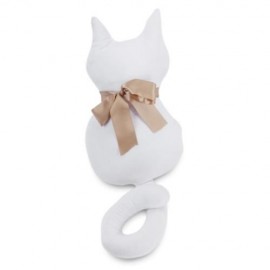 STUFFED CAT SHAPE PLUSH DOLL TOY BIRTHDAY CHRISTMAS GIFT (WHITE)