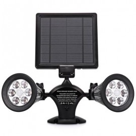 Solar Security Spotlight Dual-head Light for Yard (BLACK)