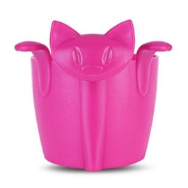 PLASTIC CAT SHAPE TEA INFUSER STRAINER (DEEP ROSE RED)