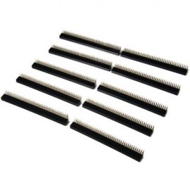 DIY DOUBLE ROW 2 X 40PIN 2.0MM PITCH 90 DEGREE PIN HEADERS - 10PCS (BLACK)