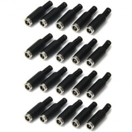JL0569B MULTIFUNCTIONAL DIY 2.5MM DC POWER SOCKET - 20PCS (BLACK)