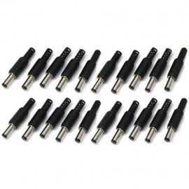 MULTIFUNCTIONAL DIY 2.1MM DC POWER MALE SOCKET - 20PCS (BLACK)