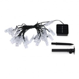 SOLAR POWERED WATERPROOF CLIP SHAPE STRING LAMP LIGHT (WARM WHITE LIGHT)