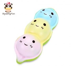 SQUISHYFUN PU SLOW RISING SIMULATE CUTE PEA BREAD TOY (BLUE)