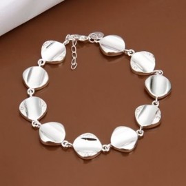 STYLISH CHIC WOMEN'S SQUARE BEADS BRACELET (SILVER)