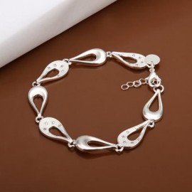 STYLISH CHIC WOMEN'S OPENWORK DROP SOLID COLOR BRACELET (SILVER)