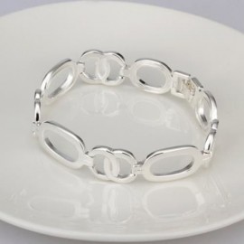 STYLISH CHIC ELLIPSE LINK BRACELET FOR MEN (SILVER)