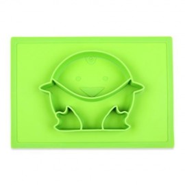 SILICONE BABY INFANT FOOD PLACEMAT PLATE DISH BOWL (GREEN)