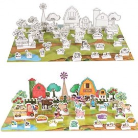 3D DRAWING PUZZLE FARM BUILDING BLOCKS EDUCATIONAL TOY (COLORFUL)