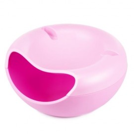 DOUBLE-DECK SNACK STORAGE BOX MELON SEEDS CONTAINER (PINK)