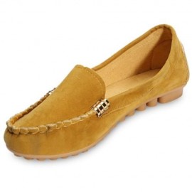 CASUAL ROUND TOE SLIP-ON NON-SLIP WOMEN FLAT SHOES (YELLOW)
