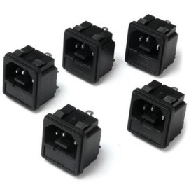 MULTIFUNCTIONAL DIY 3PIN POWER JACKS - 5PCS / AC 250V 10A (BLACK)