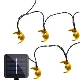 SOLAR POWERED WATERPROOF 20 LEDS LOVELY MOON STRING LAMP (WARM WHITE LIGHT)