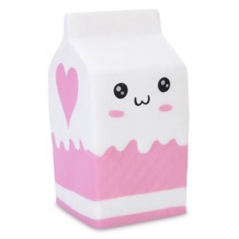 SQUISHY PU SLOW RISING SIMULATE CUTE EMOJI MILK BOX BREAD TOY (COLORMIX)