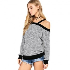 COLD SHOULDER COLOR BLOCK T-SHIRT (GRAY)
