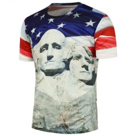 MOUNT RUSHMORE PRINTED AMERICAN FLAG TEE (COLORMIX)