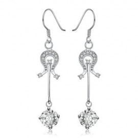 PAIR OF STYLISH CHIC WOMEN'S RHINESTONE DRIP PENDANT EARRINGS (WHITE)