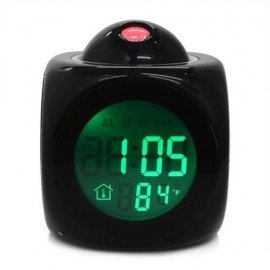 LCD DIGITAL PROJECTION TEMPERATURE  ALARM CLOCK (BLACK)
