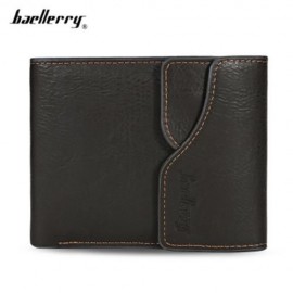 BAELLERRY MEN COIN POCKET PU LEATHER SHORT WALLET CARD HOLDER (ARMY GREEN)
