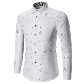 ARROW PRINTED BUTTON LONG SLEEVE SHIRT (WHITE)