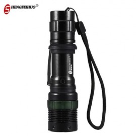 LED ZOOM ALUMINUM ALLOY RECHARGEABLE FLASHLIGHT (BLACK)