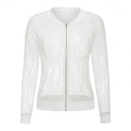 LACE ZIP UP SHEER JACKET (WHITE)