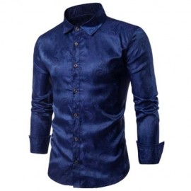 TURNDOWN COLLAR PAISLEY VINTAGE SHIRT (CADETBLUE)