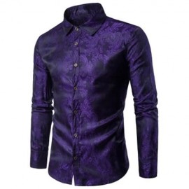 TURNDOWN COLLAR PAISLEY VINTAGE SHIRT (PURPLE)