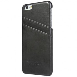 PU LEATHER BACK COVER CASE WITH CARD HOLDER FOR IPHONE 6 PLUS 6S PLUS 5.5 INCHES (BLACK)