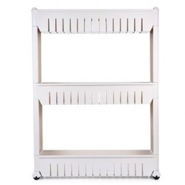 GAP STORAGE SLIM SLIDE OUT TOWER RACK SHELF WITH WHEELS 3-TIER (GREY WHITE)