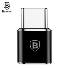 BASEUS MINI OTG MALE TYPE-C TO FEMALE MICRO USB CONVERTER (BLACK)