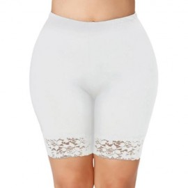 PLUS SIZE LACE INSERT SHORT LEGGINGS (WHITE)