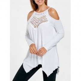 COLD SHOULDER HANDKERCHIEF TOP (WHITE)