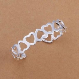 STYLISH CHIC WOMEN'S OPENWORK HEART ROUND BRACELET (SILVER)