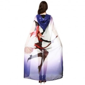 CHIFFON HALLOWEEN WITCH ELEMENT FESTIVAL HOODED CAPE (PURPLE)