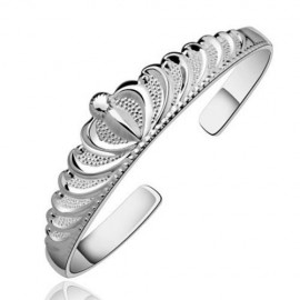 CHIC CARVED SILVER COLOR BRACELET FOR WOMEN (SILVER)