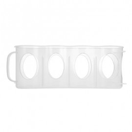 Four Case Useful Refrigerator Beverage Storage Box (CLEAR WHITE)