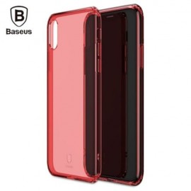BASEUS SIMPLE SERIES (ANTI-FALL) CLEAR TPU CASE FOR IPHONE X (RED)