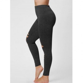 PLUS SIZE RIPPED FITTED LEGGINGS (BLACK GREY)
