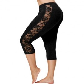 LACE MESH PANEL PLUS SIZE CAPRI LEGGINGS (BLACK)