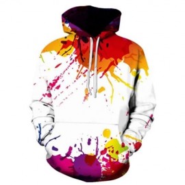 HOODED COLORFUL SPLATTER PAINT HOODIE (COLORMIX)