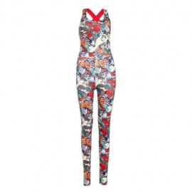 TRENDY BACKLESS PRINT PADDED WOMEN JUMPSUIT (RED)